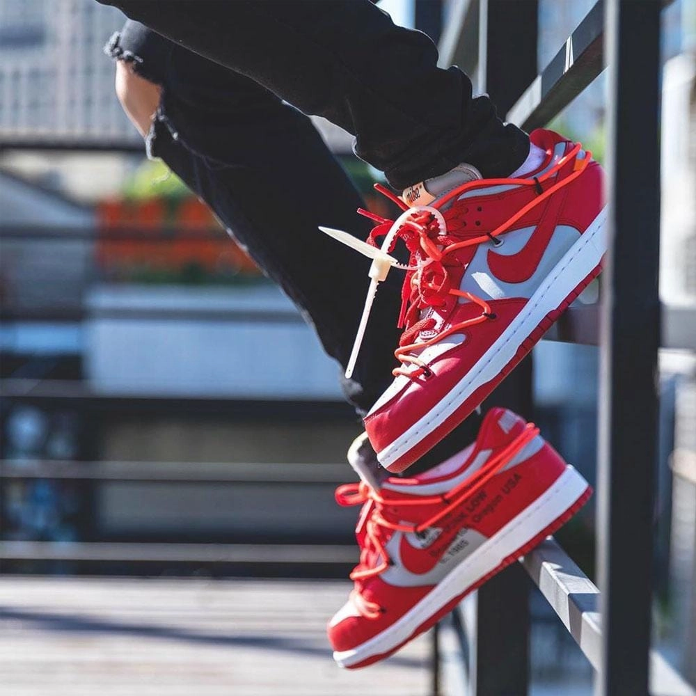 OFF-WHITE x Nike Dunk Low 'University Red' Off White Sneakers