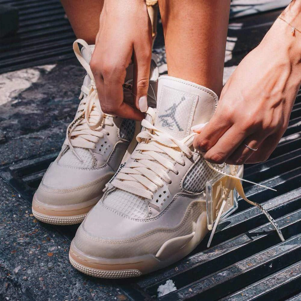OFF-WHITE x Wmns Air Jordan 4 SP 'Sail' Air Jordan 4 retro basketball sneakers