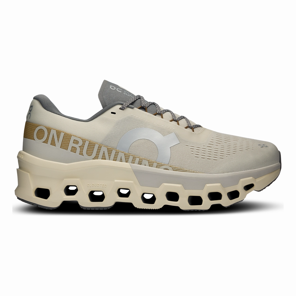 ON Cloudmonster 2 - Cream - Ice on running shoes breathable and fast