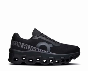 On Cloudmonster 2 "Black" on running shoes for women comfortable fit