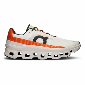 ON Cloudmonster - Undyed - White - Flame on running shoes breathable and fast