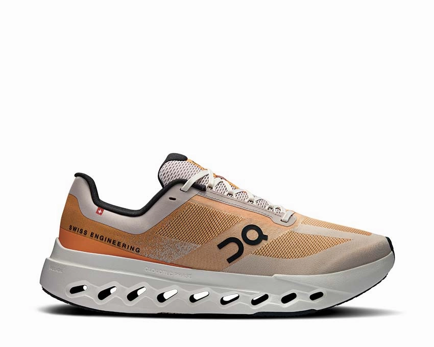 On Cloudsurfer Next "Tangerine" on running shoes for men lightweight support