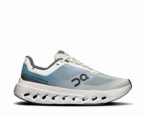 On Cloudsurfer Next W "Niagara" on running shoes for women comfortable fit
