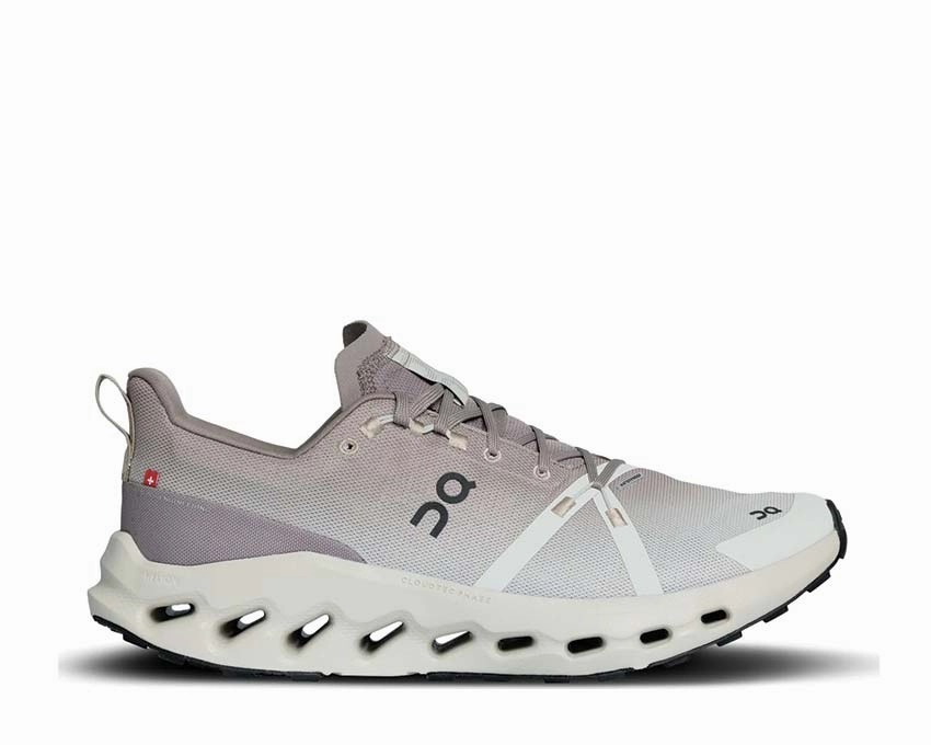 On Cloudsurfer Trail Waterproof "Desert Wolf" on running shoes for men lightweight support