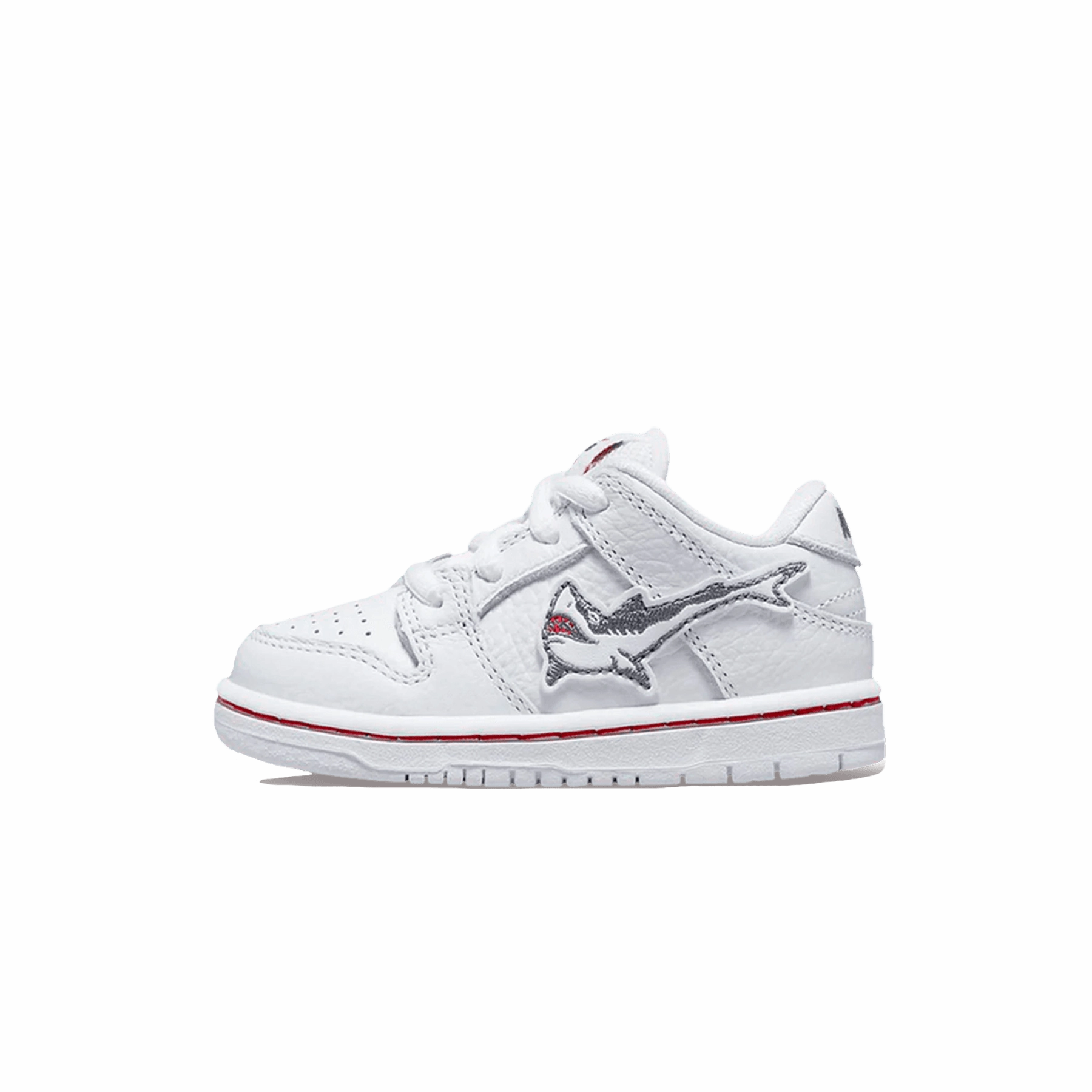Oski x Nike Dunk Low SB TD 'Great White Shark' Nike SB skate shoes with padded support and grip