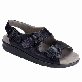 Relaxed - Black SAS comfort walking shoes with supportive build