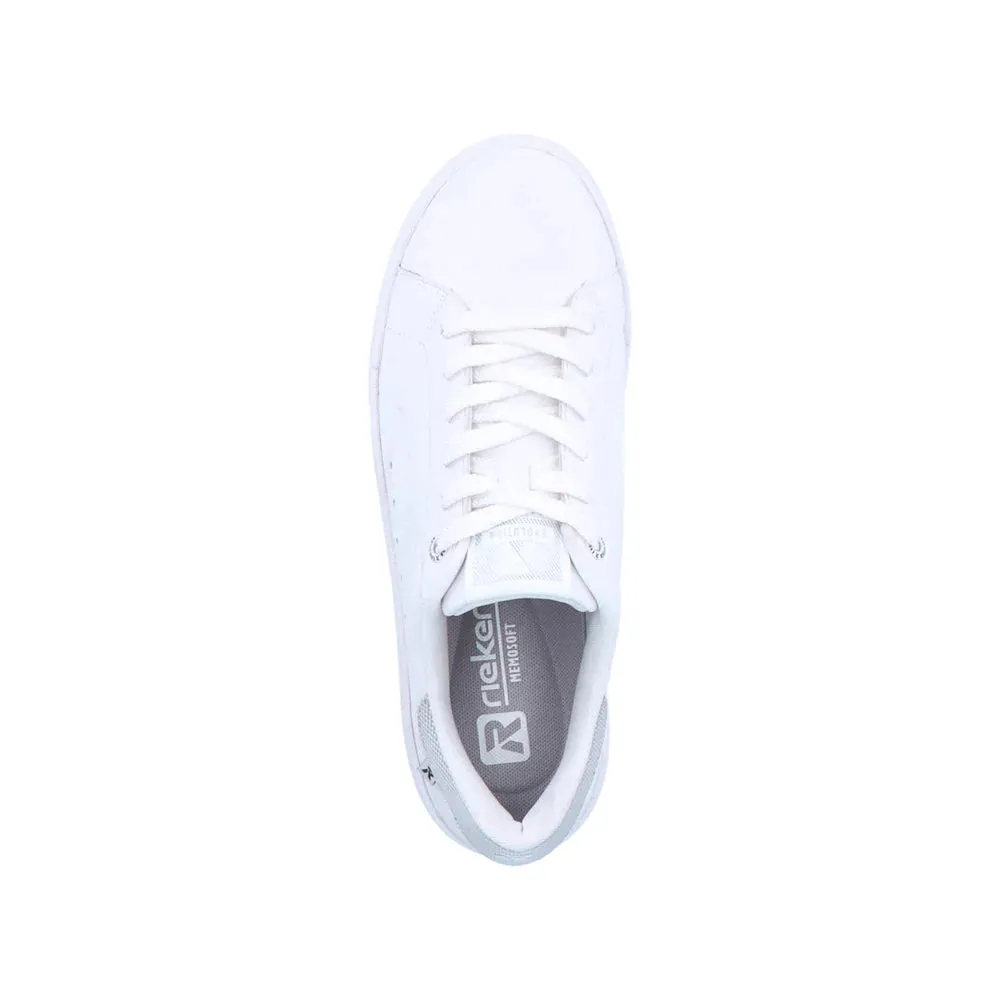 Rieker Shoes 41902-80 White Sneaker Lace