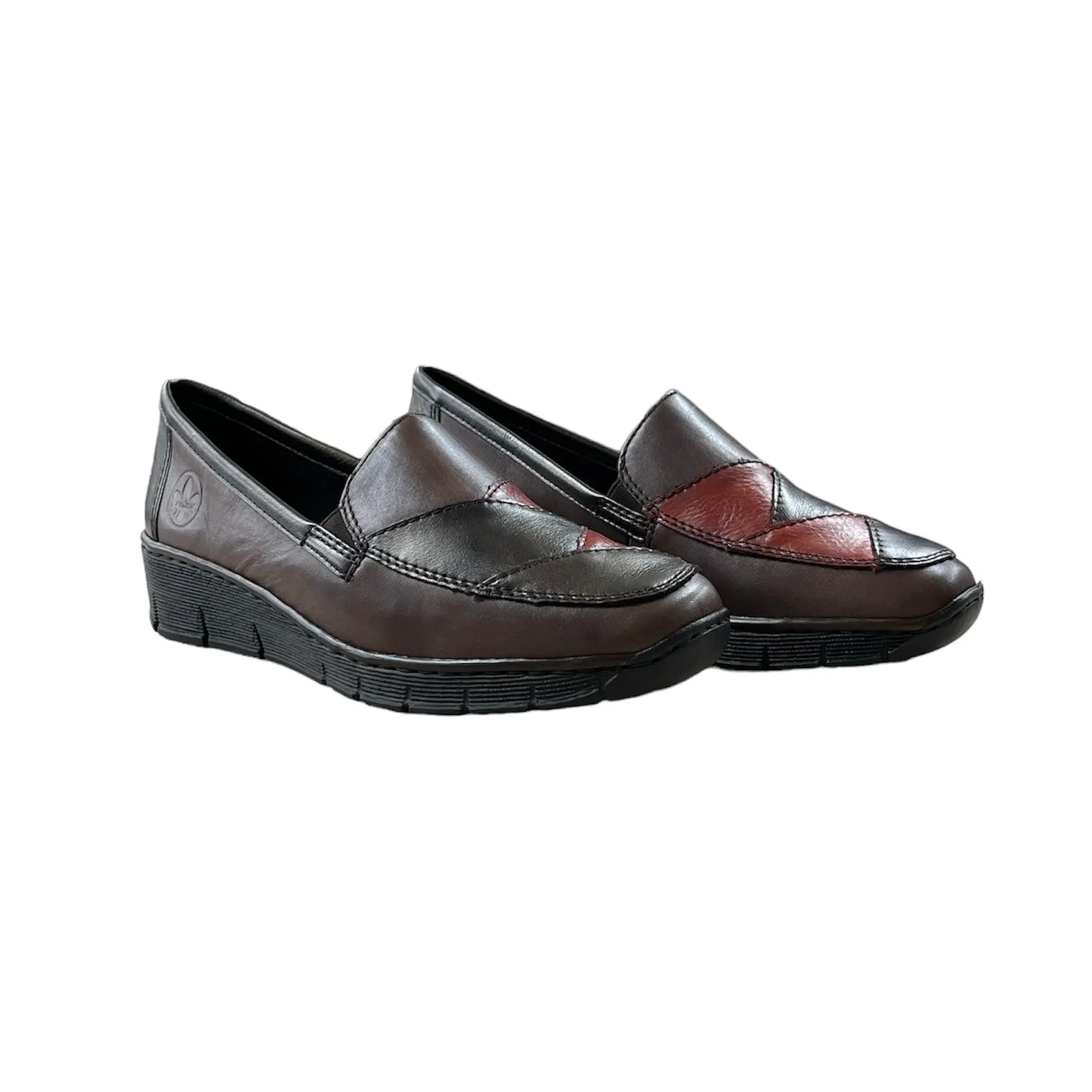 Rieker Shoes 53785-25 Slip On Dark Brown Multi
