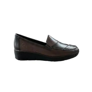 Rieker Shoes 53785-25 Slip On Dark Brown Multi