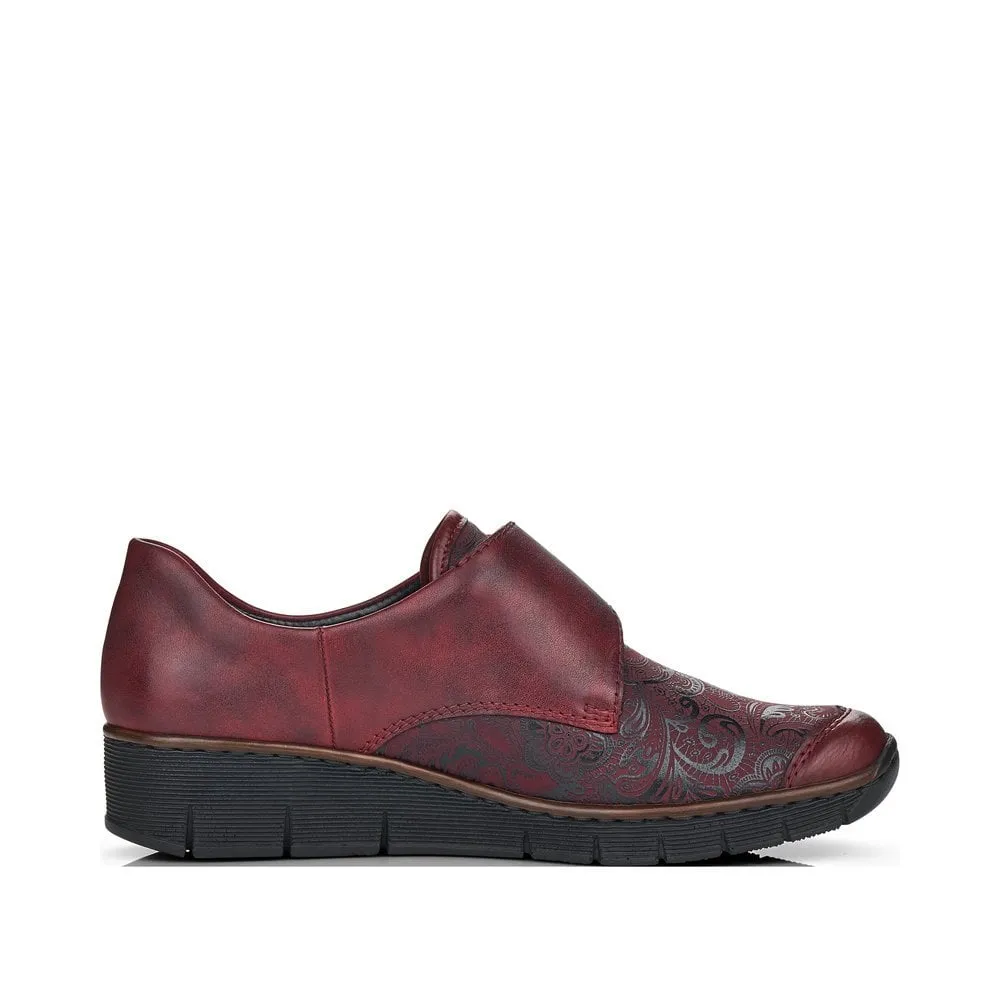 Rieker Shoes 537C0-35 Wine Velcro