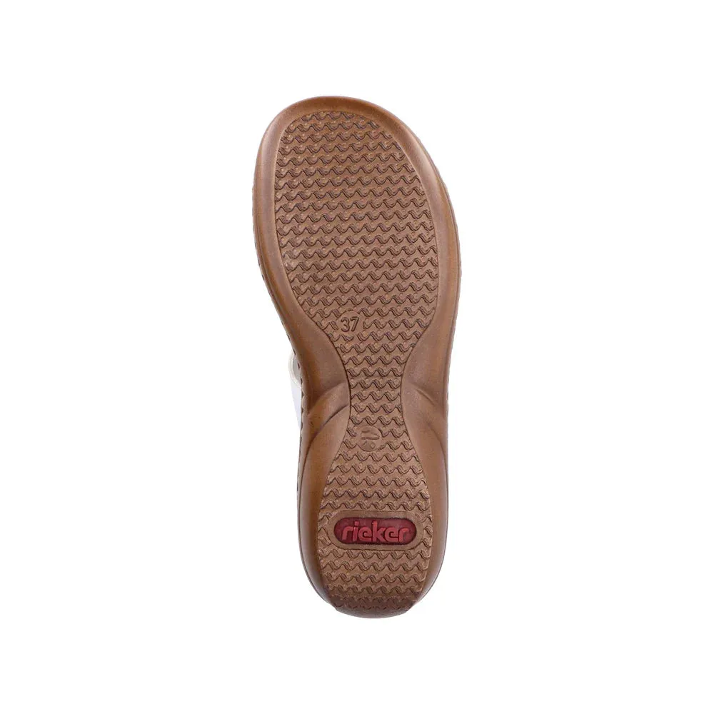 Rieker Shoes 60867-80 White Multi Velcro Slide