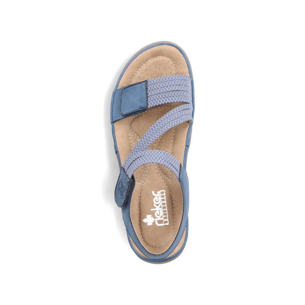 Rieker Shoes 64870-14 Velcro Z-Strap Blue