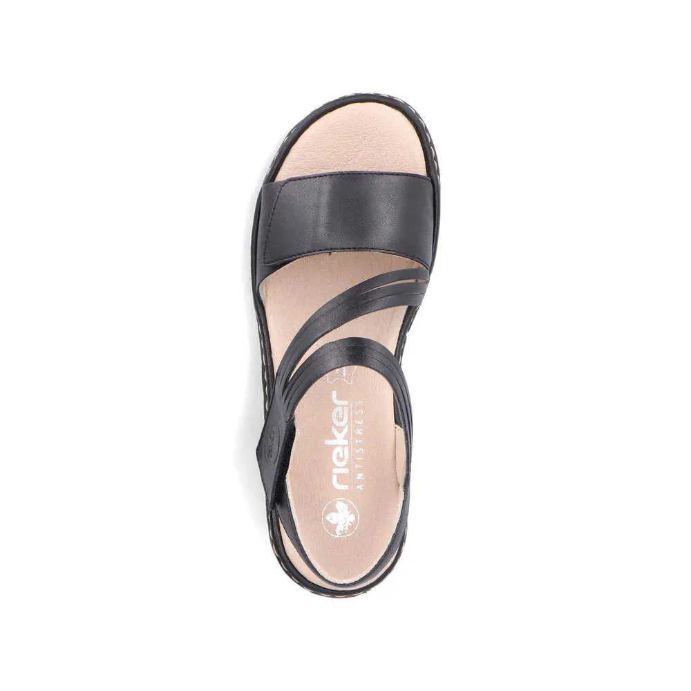 Rieker Shoes 65964-00 Velcro Z-Strap Black