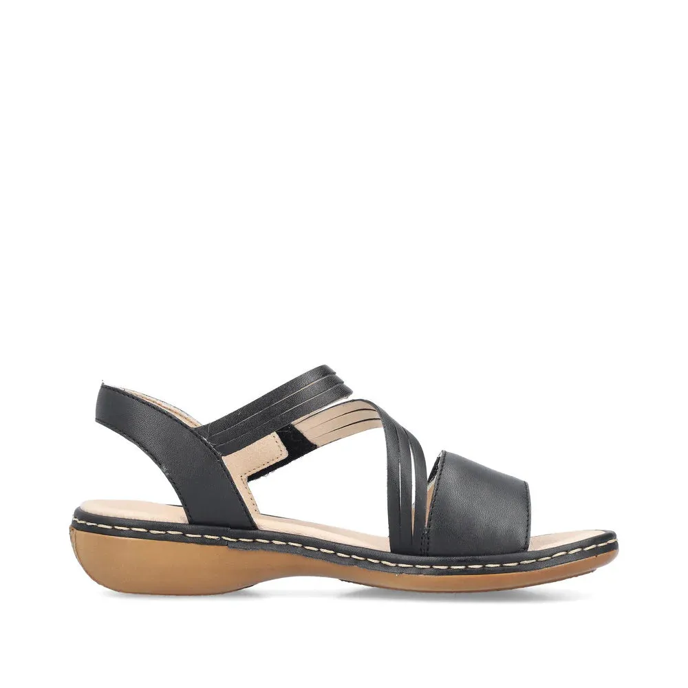 Rieker Shoes 65964-00 Velcro Z-Strap Black
