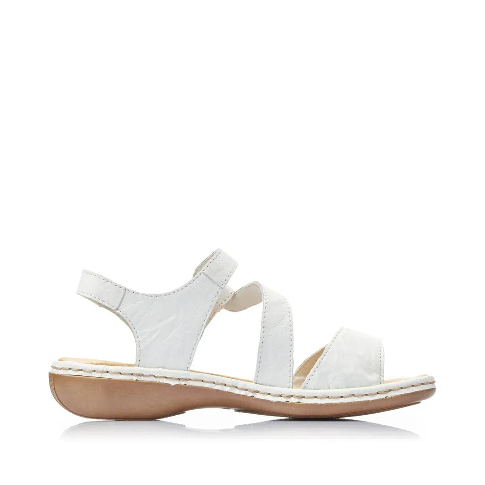 Rieker Shoes 659C7-80 White Adj Velcro