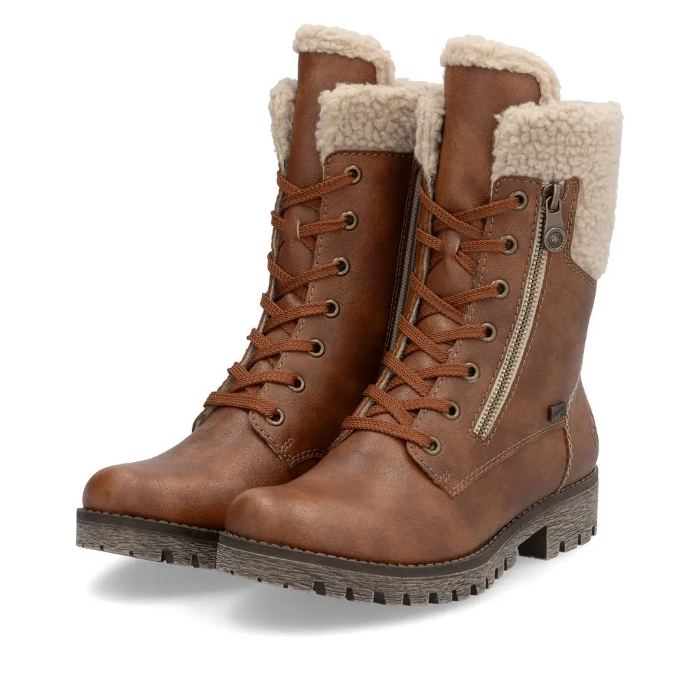 Rieker Shoes 78522-24 Cinnamon Lace/Zip Lined RTex