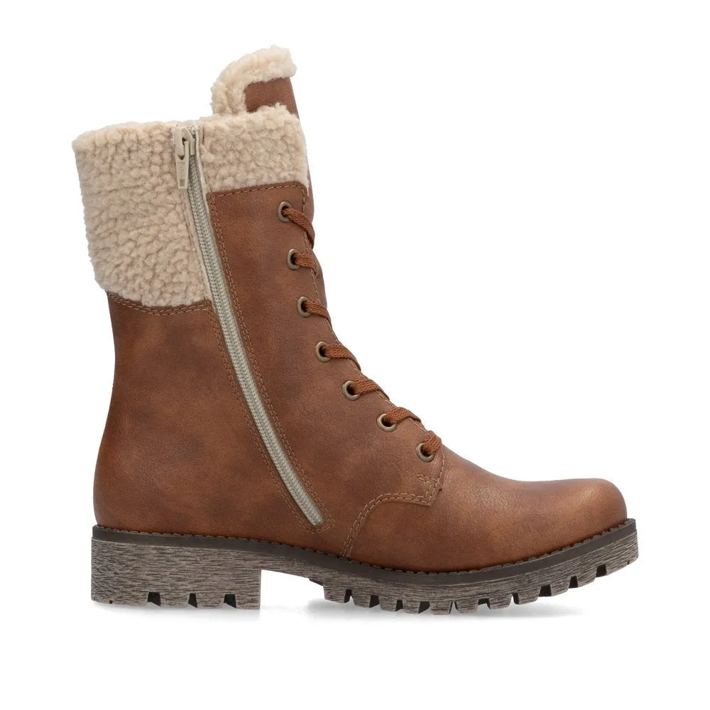 Rieker Shoes 78522-24 Cinnamon Lace/Zip Lined RTex