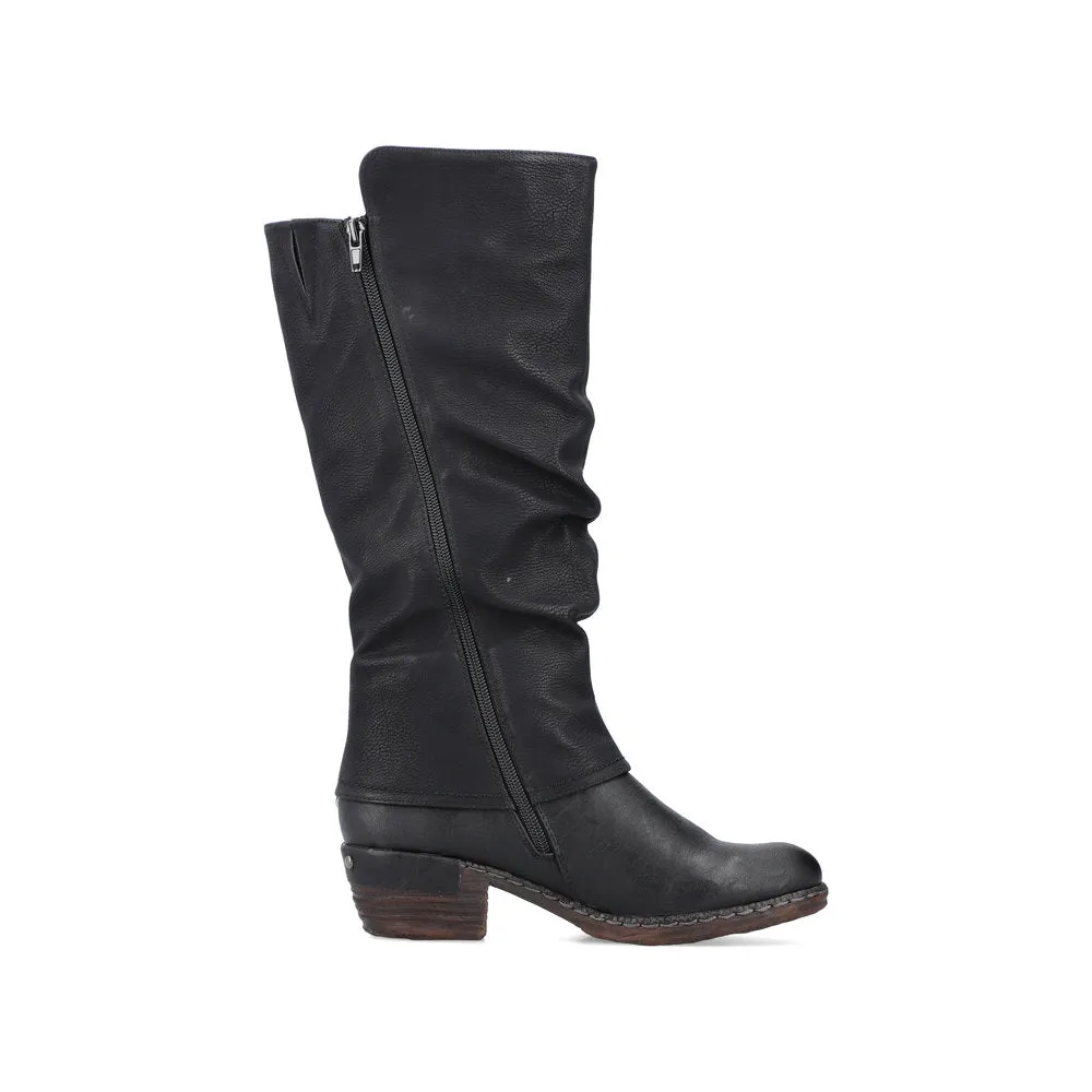 Rieker Shoes 93655-00 Black Tall Boot Lined RTex