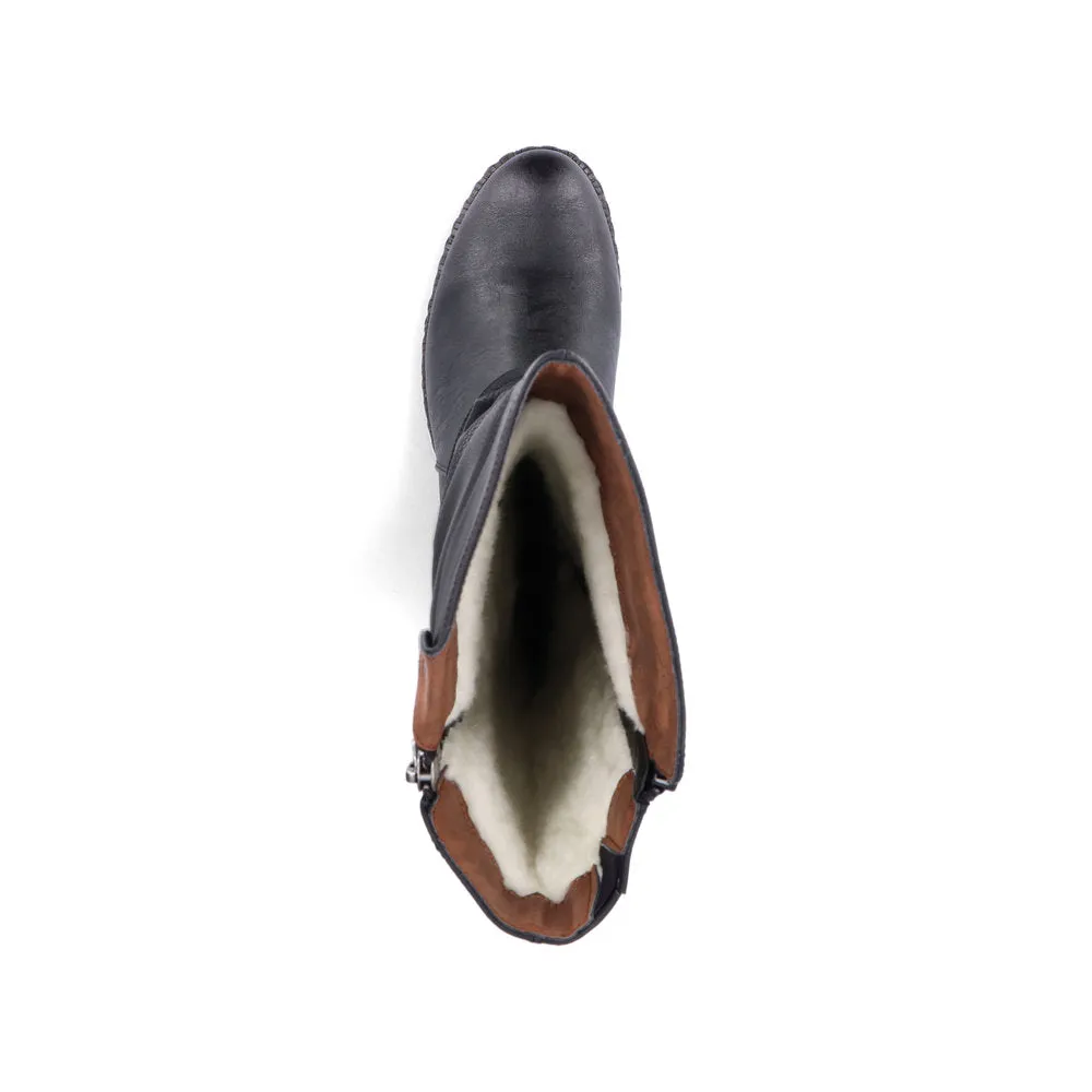 Rieker Shoes 93655-00 Black Tall Boot Lined RTex