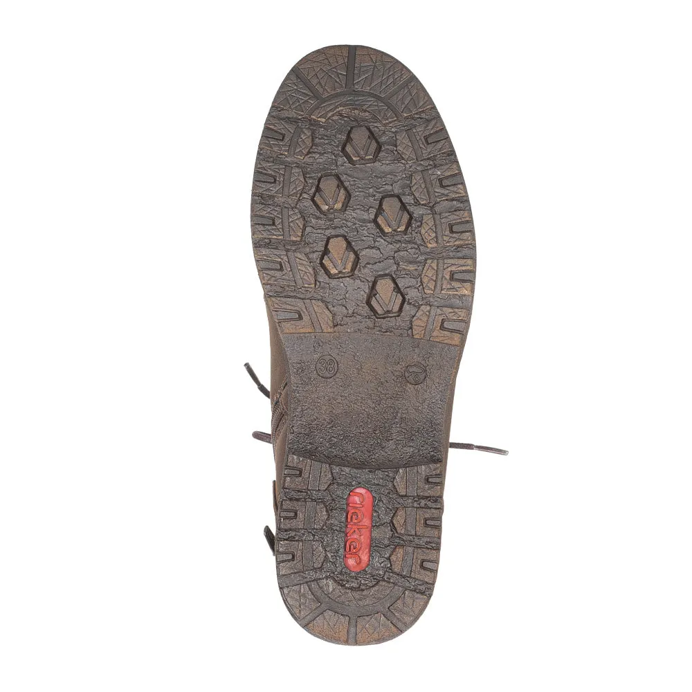Rieker Shoes 94720-25 Faded Brown Ankle Lace/Zip RTex