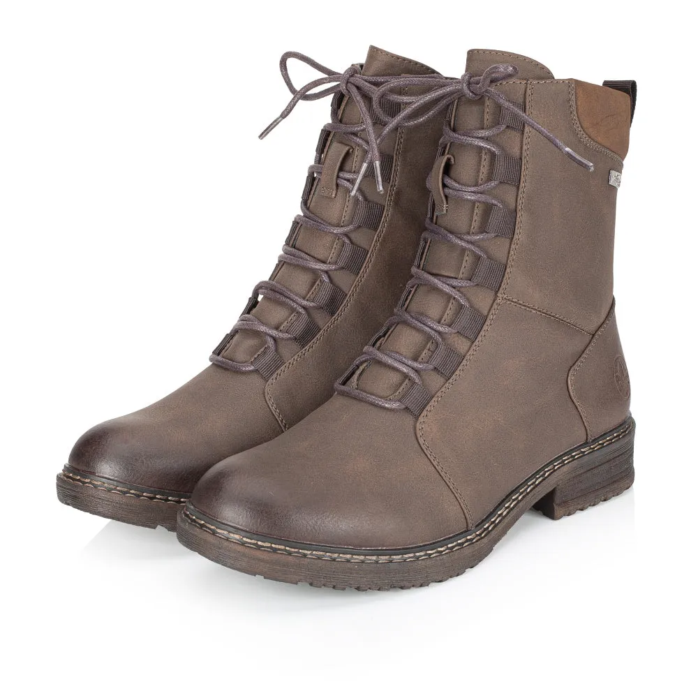 Rieker Shoes 94720-25 Faded Brown Ankle Lace/Zip RTex