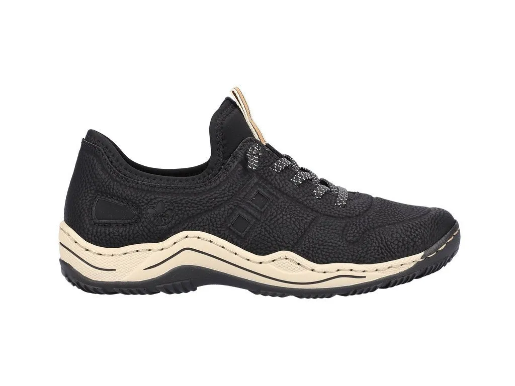 Rieker Shoes L0563-00 Black Bungee Lace