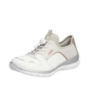 Rieker Shoes L3294-80 White/Pearl Bungee Lace
