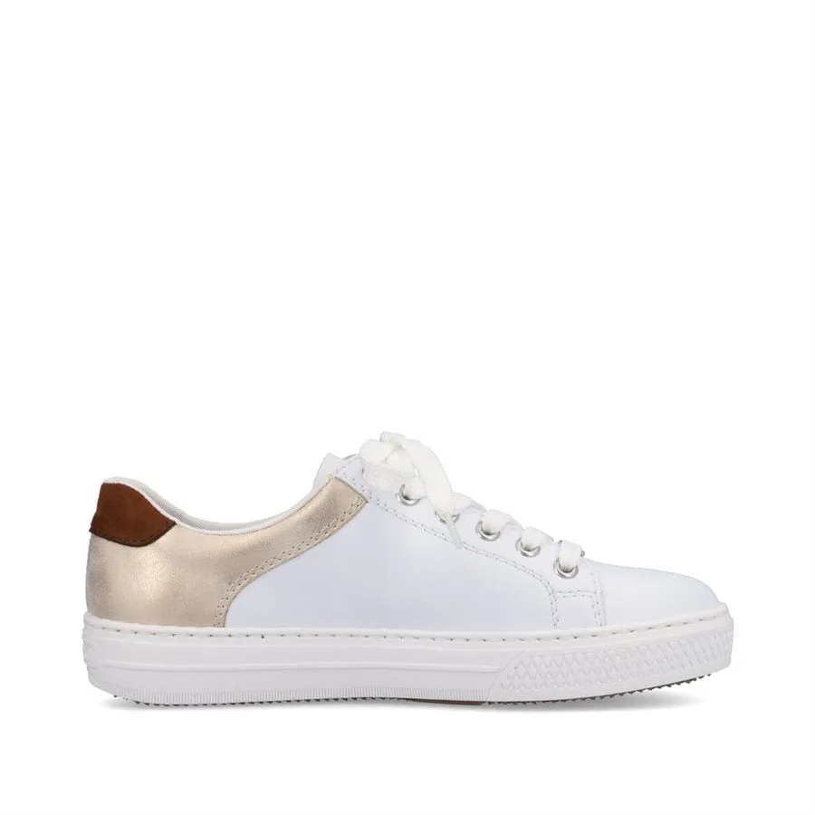 Rieker Shoes L59A1-81 White/Shell Multi Lace/Side Zip