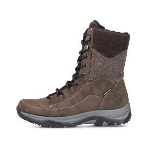 Rieker Shoes M9640-26 Brown Mid-Calf Lace/Zip RTex
