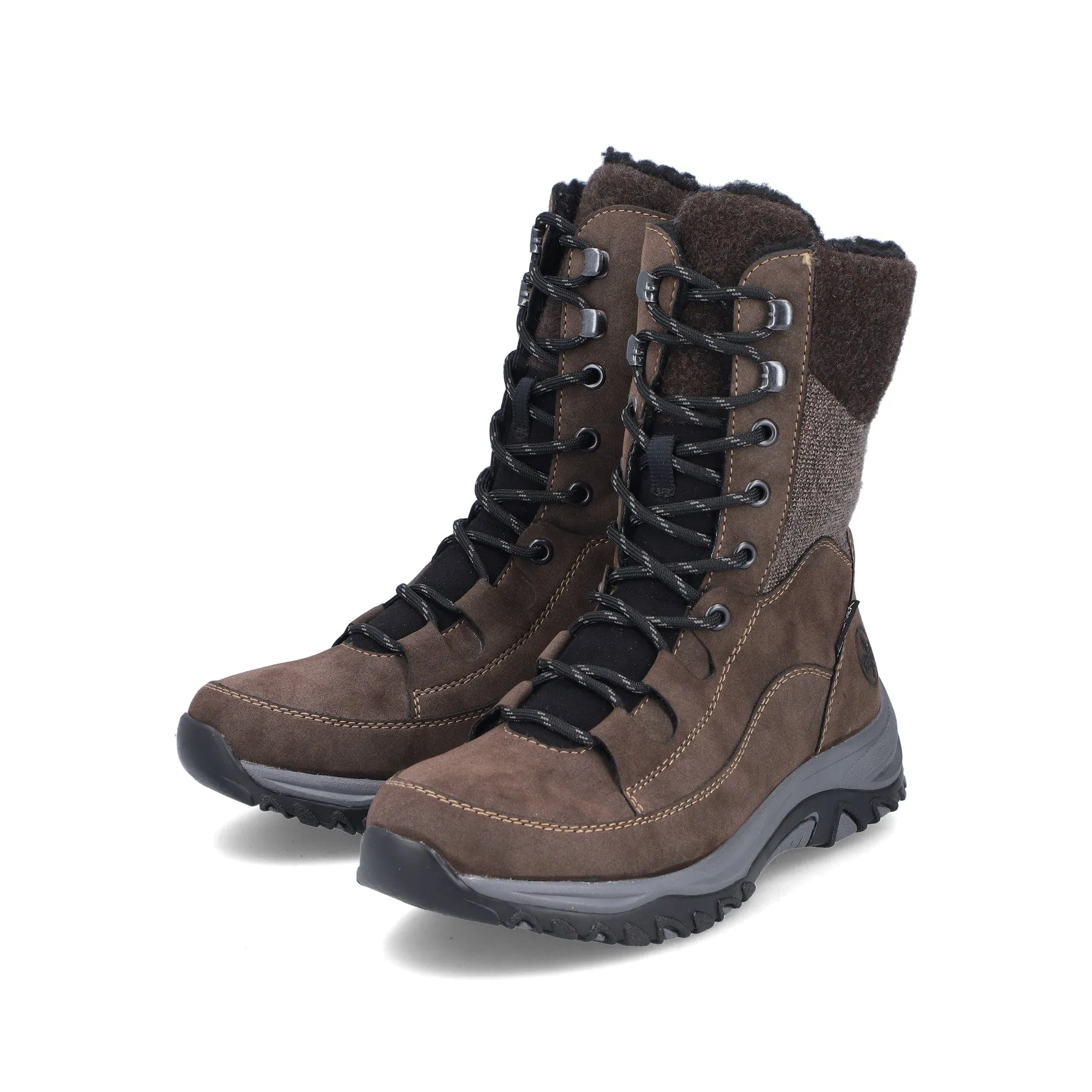 Rieker Shoes M9640-26 Brown Mid-Calf Lace/Zip RTex