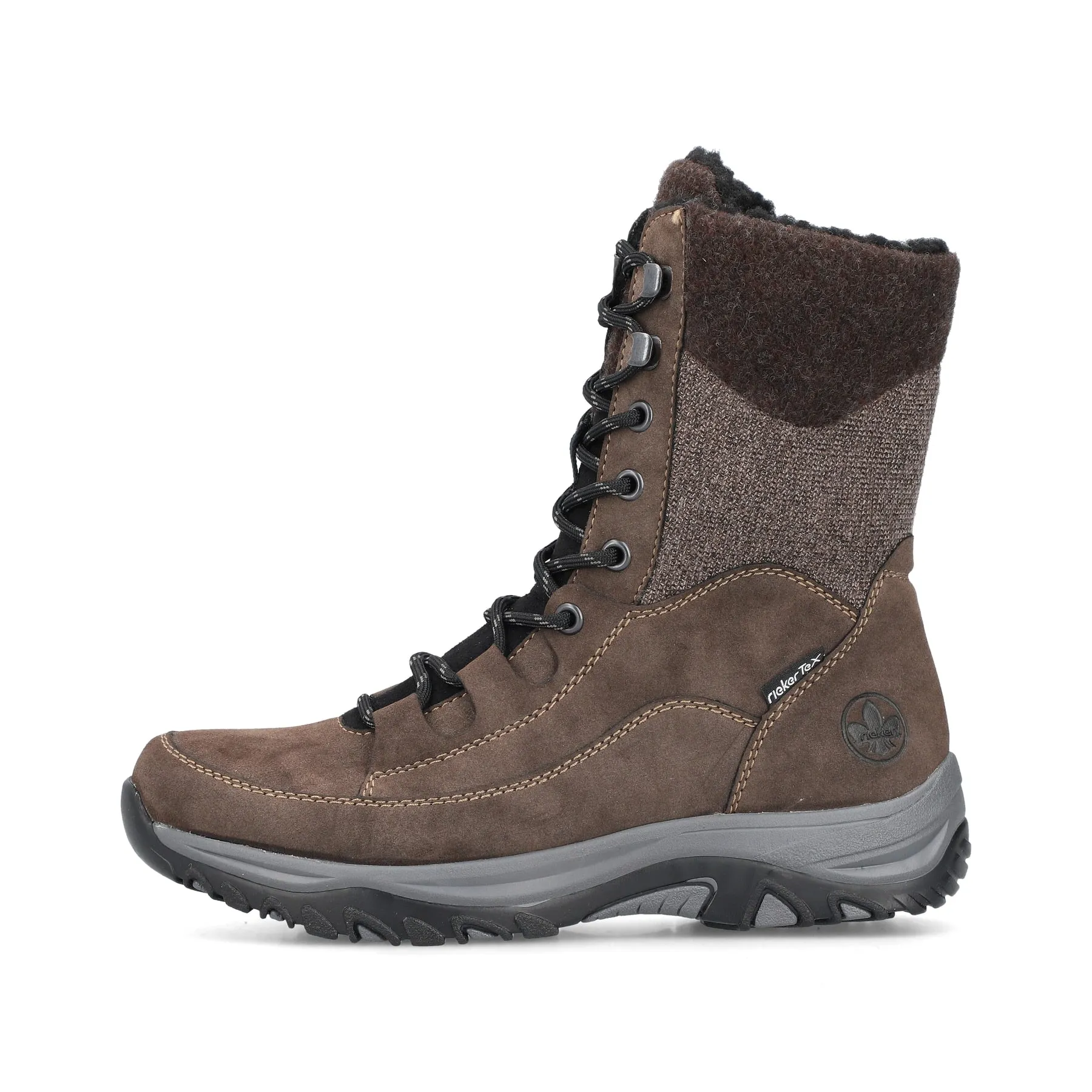 Rieker Shoes M9640-26 Brown Mid-Calf Lace/Zip RTex
