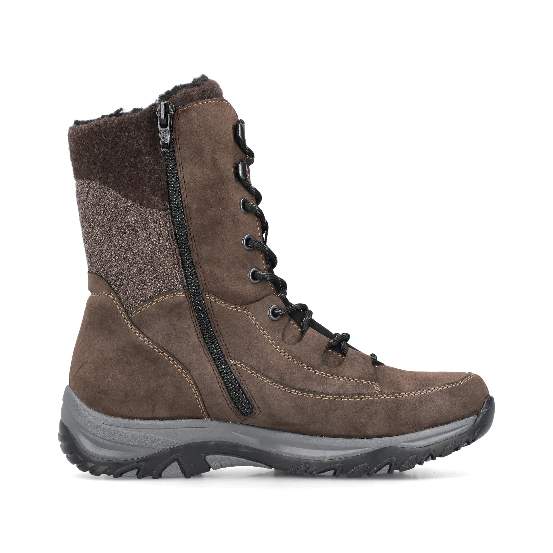 Rieker Shoes M9640-26 Brown Mid-Calf Lace/Zip RTex