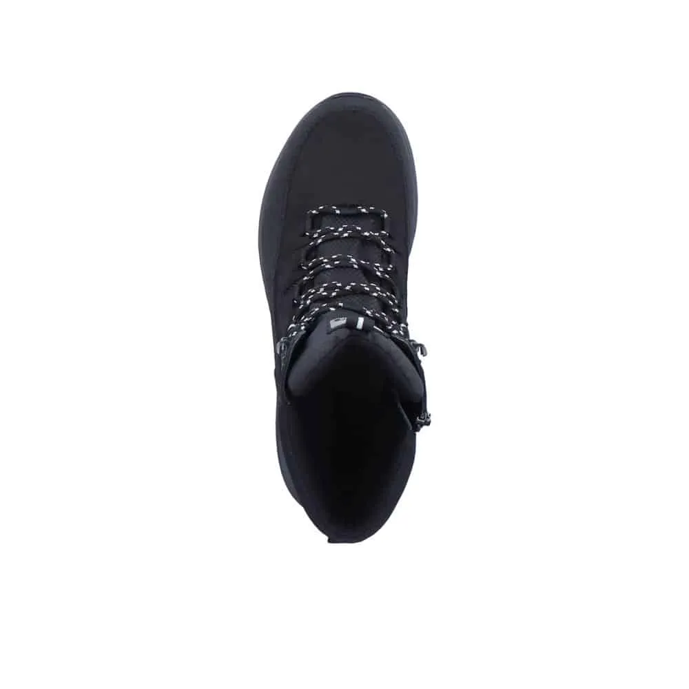 Rieker Shoes U0171-00 Black Lace Boot RTex
