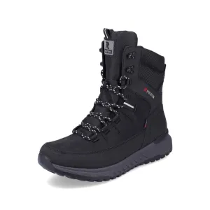 Rieker Shoes U0171-00 Black Lace Boot RTex