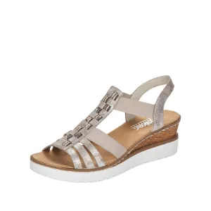 Rieker Shoes V3822-90 Metallic Wedge
