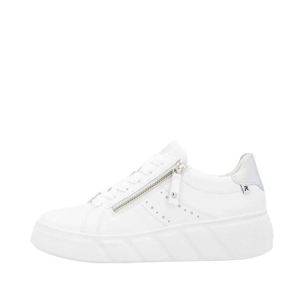 Rieker Shoes W2605-80 White Sneaker Lace/Zip