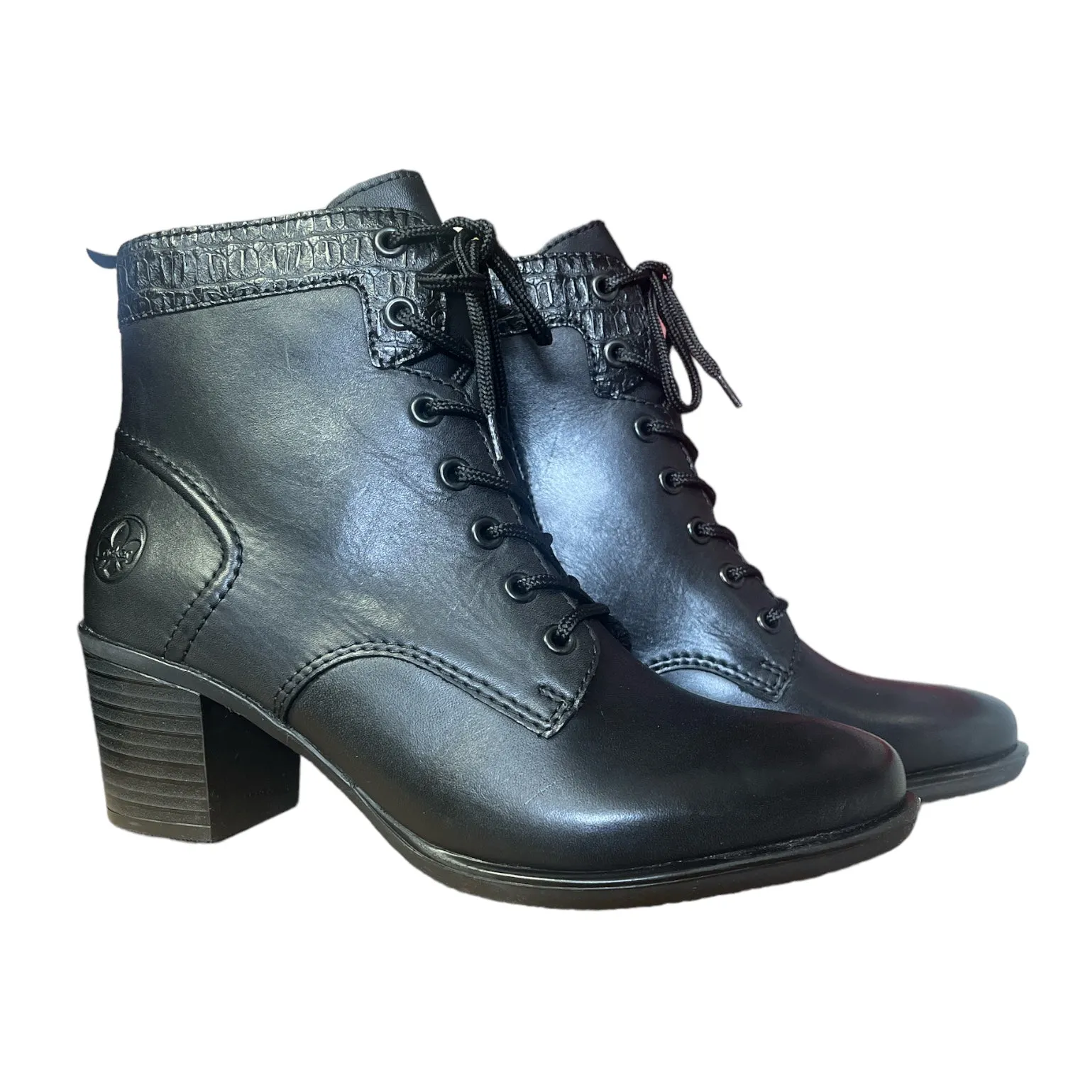 Rieker Shoes Y2040-00 Lace Up Heel