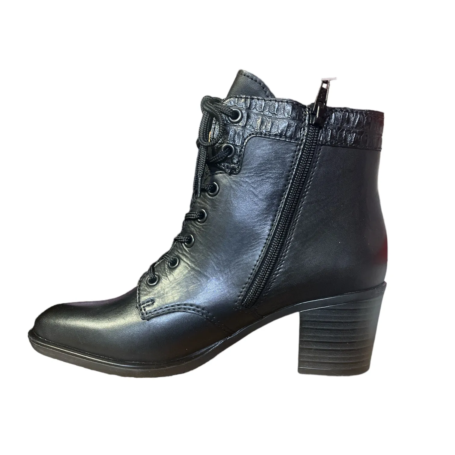 Rieker Shoes Y2040-00 Lace Up Heel