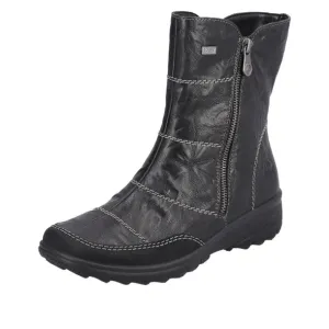 Rieker Shoes Z7055-00 Black Side Zip RTex