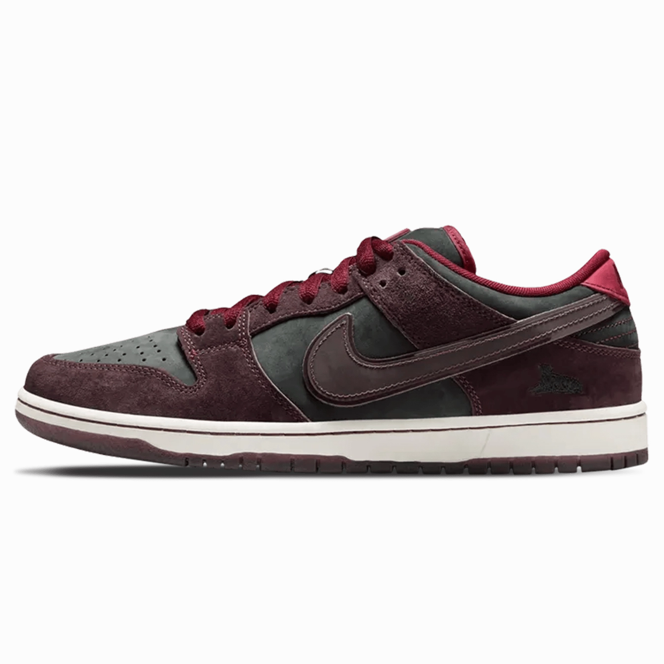 RIOT Skateshop x Nike Dunk SB Low 'Mahogany Dark Beetroot' Nike SB skate shoes with padded support and grip