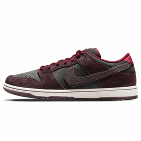 RIOT Skateshop x Nike Dunk SB Low 'Mahogany Dark Beetroot' Nike SB skate shoes with padded support and grip