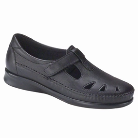 Roamer - Black SAS comfort walking shoes with supportive build