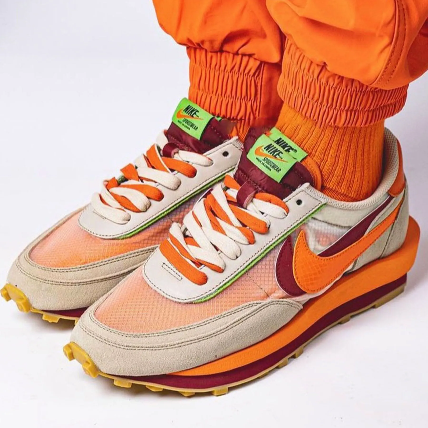 sacai x Clot x LDWaffle 'Net Orange Blaze' Sacai collaboration