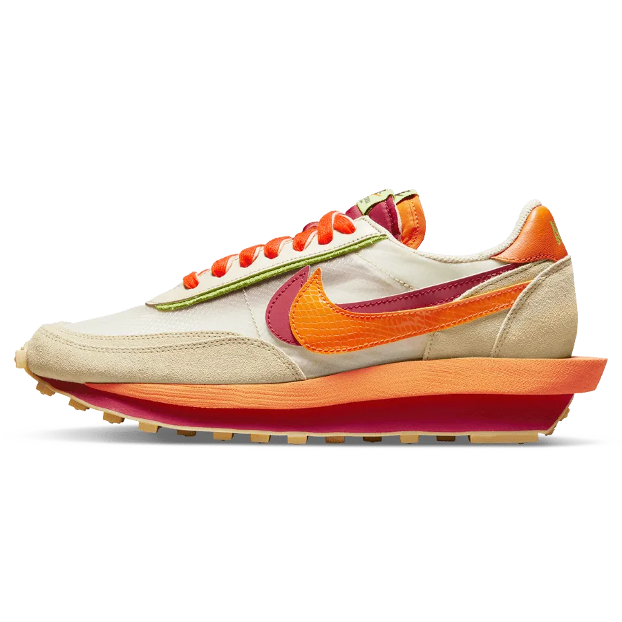 sacai x Clot x LDWaffle 'Net Orange Blaze' nike sacai collaboration stylish sneakers