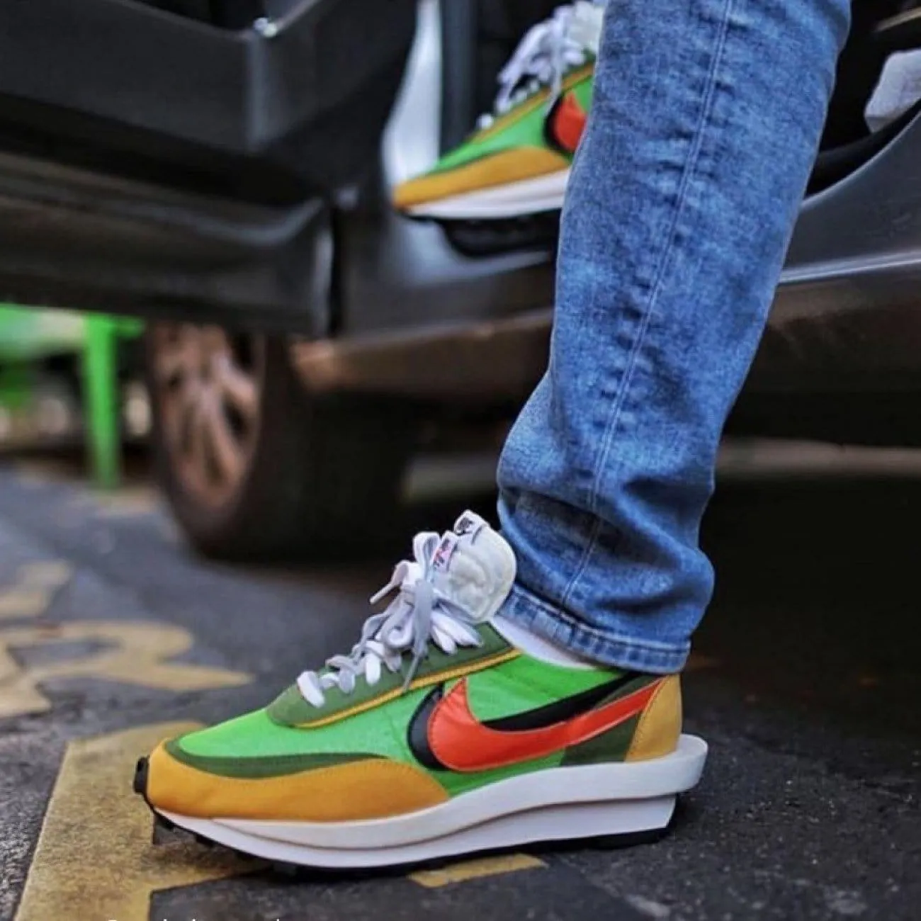 Sacai x Nike LDV Waffle Daybreak Green Sacai collaboration