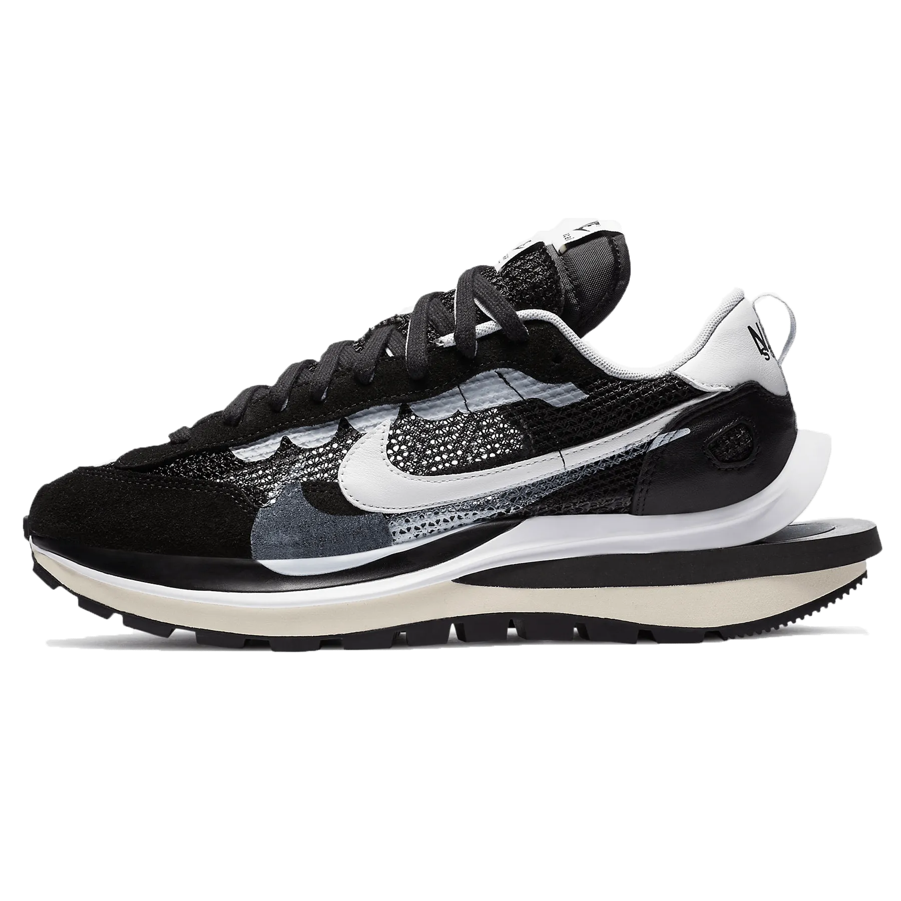 sacai x Nike VaporWaffle 'Black White' nike sacai collaboration stylish sneakers