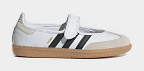 Samba Jane Womens Lifestyle Shoes (Cloud White/Alumina/Core Black) Adidas Samba shoes with iconic T-toe design