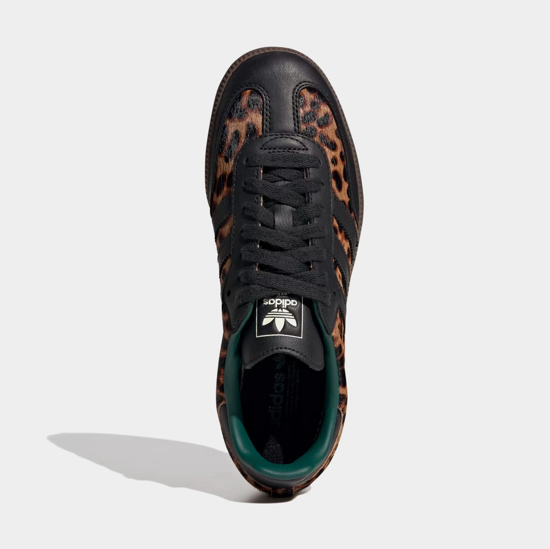 Samba OG Cheetah Womens Lifestyle Shoes (Core Black/Collegiate Green/Cream White) T-toe casual trainers