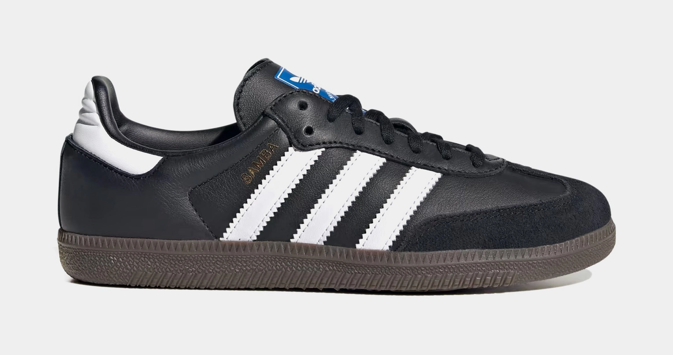 Samba OG Grade School Lifestyle Shoes (Black) Adidas Samba shoes with iconic T-toe design
