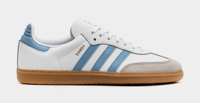 Samba OG Grade School Lifestyle Shoes (Cloud White/Bright Royal) Adidas Samba shoes with iconic T-toe design